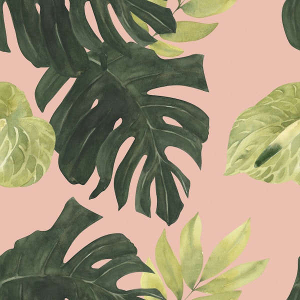 Lush Palm Leaves Watercolor