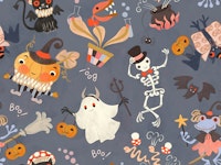 Halloween cute little monsters (large scale) tapeta