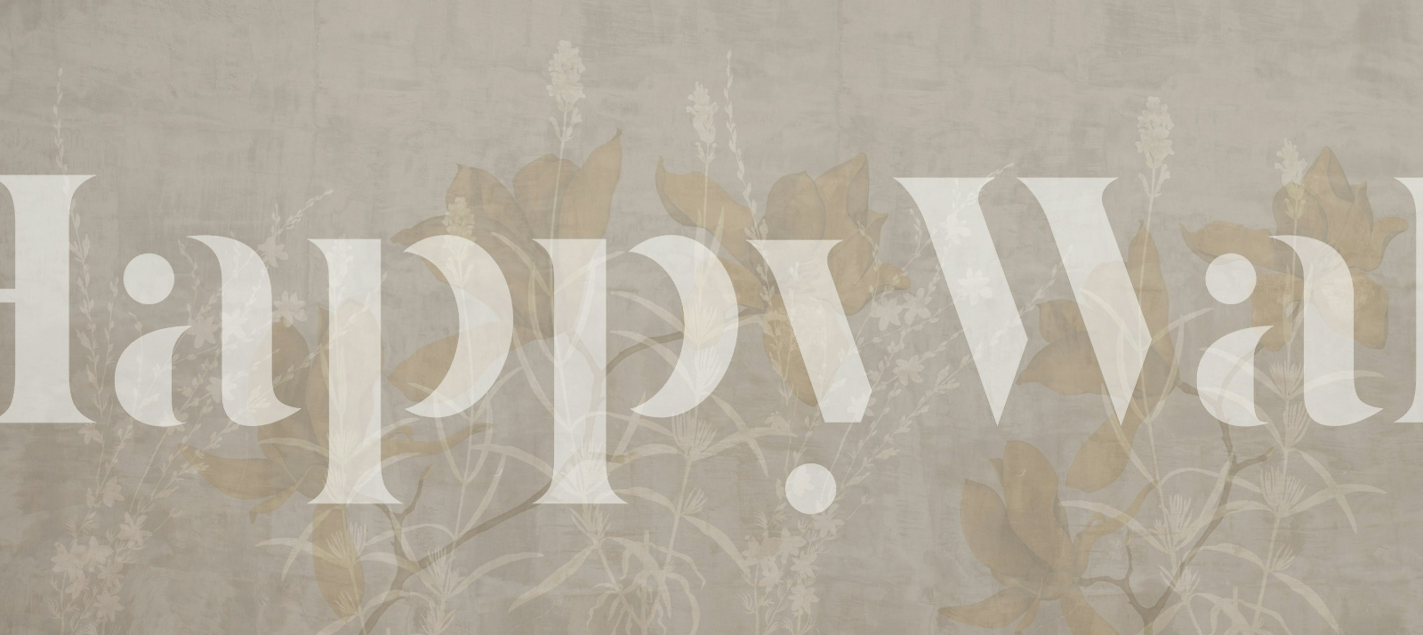 Beige floral wallpaper featuring magnolia flowers and delicate branches in a soft, modern style