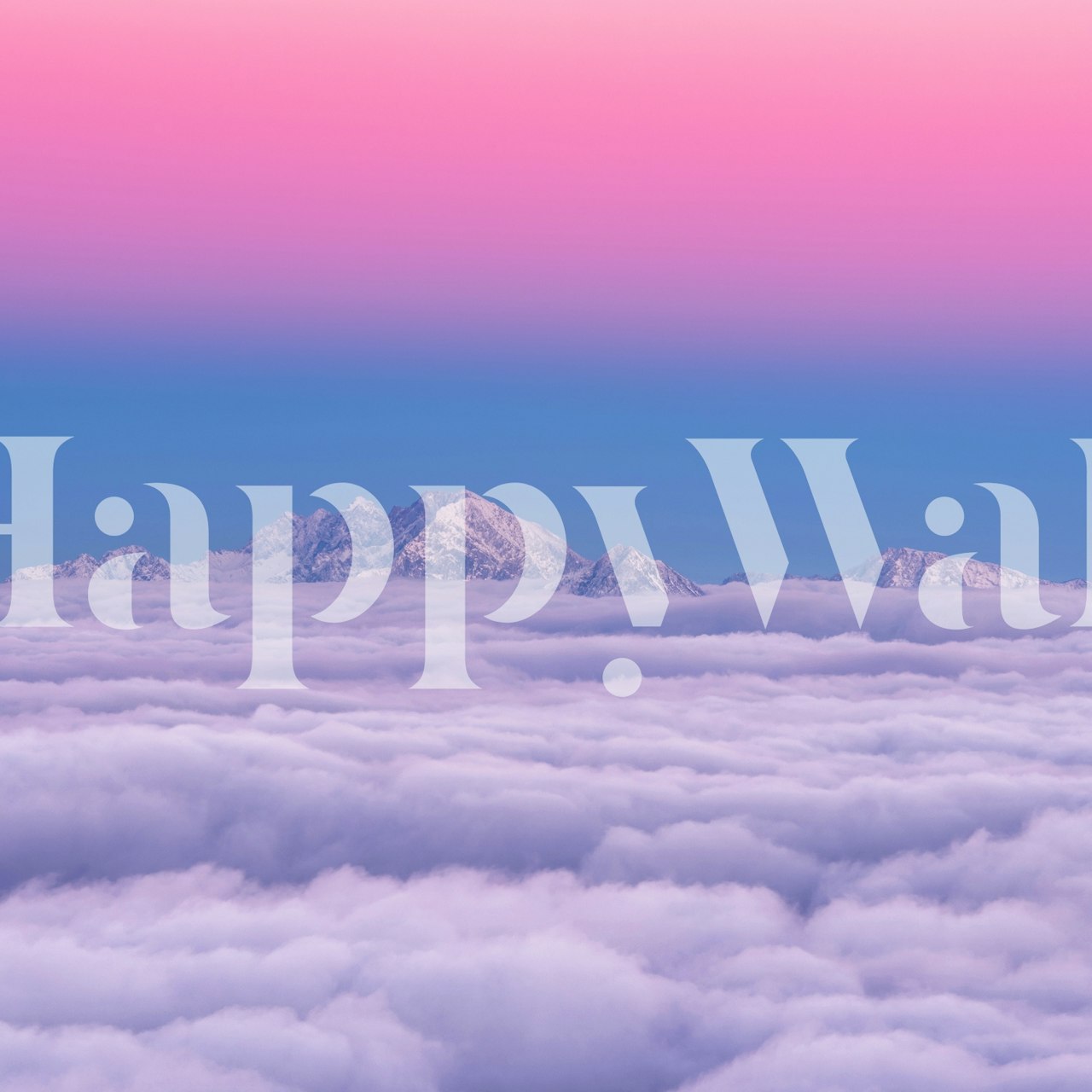 Pink and purple gradient wallpaper with mountain peaks