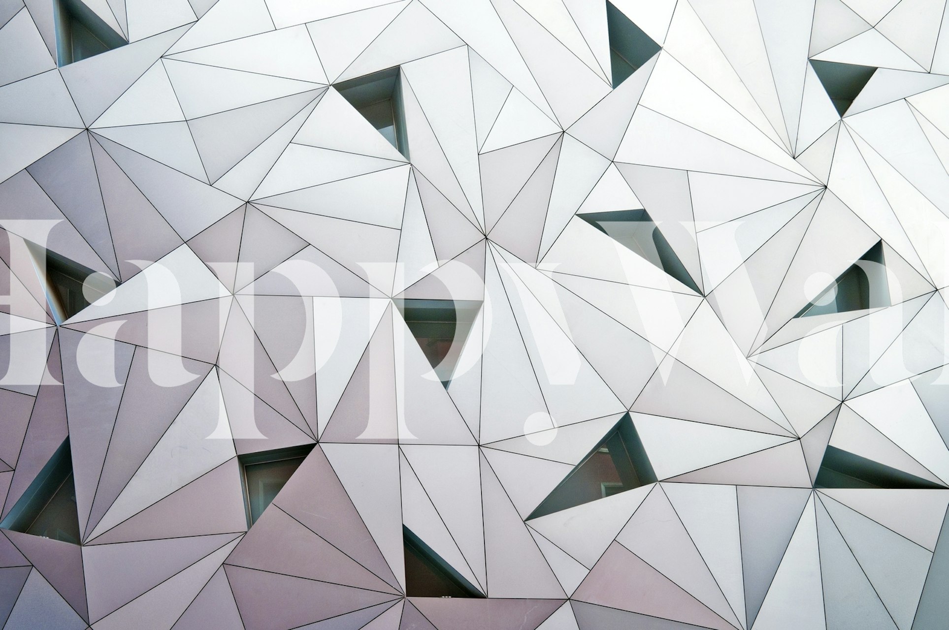 Geometric triangulation 1 wallpaper in a room
