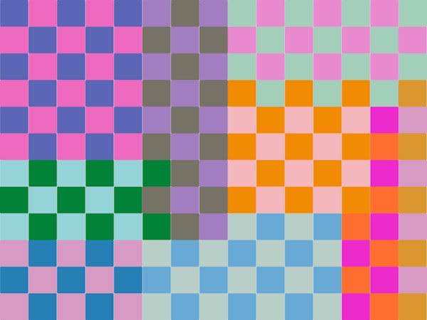 Vibrant Colorful Retro Checkerboard