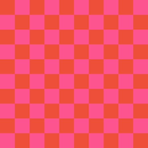 Pink and Red Retro Geometric Checkerboard