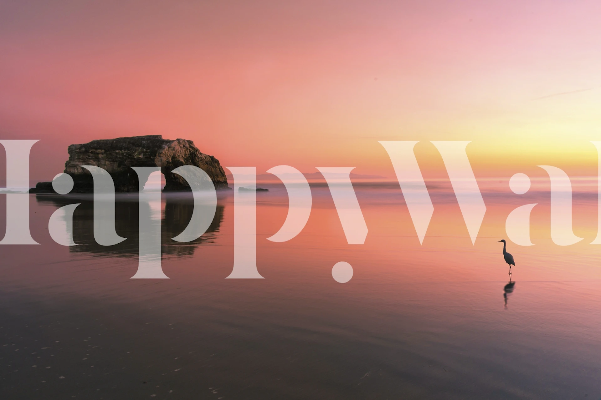 Fototapeten Ruhiger sonnenuntergang mit natürlicher brückensilhouette und ruhiger