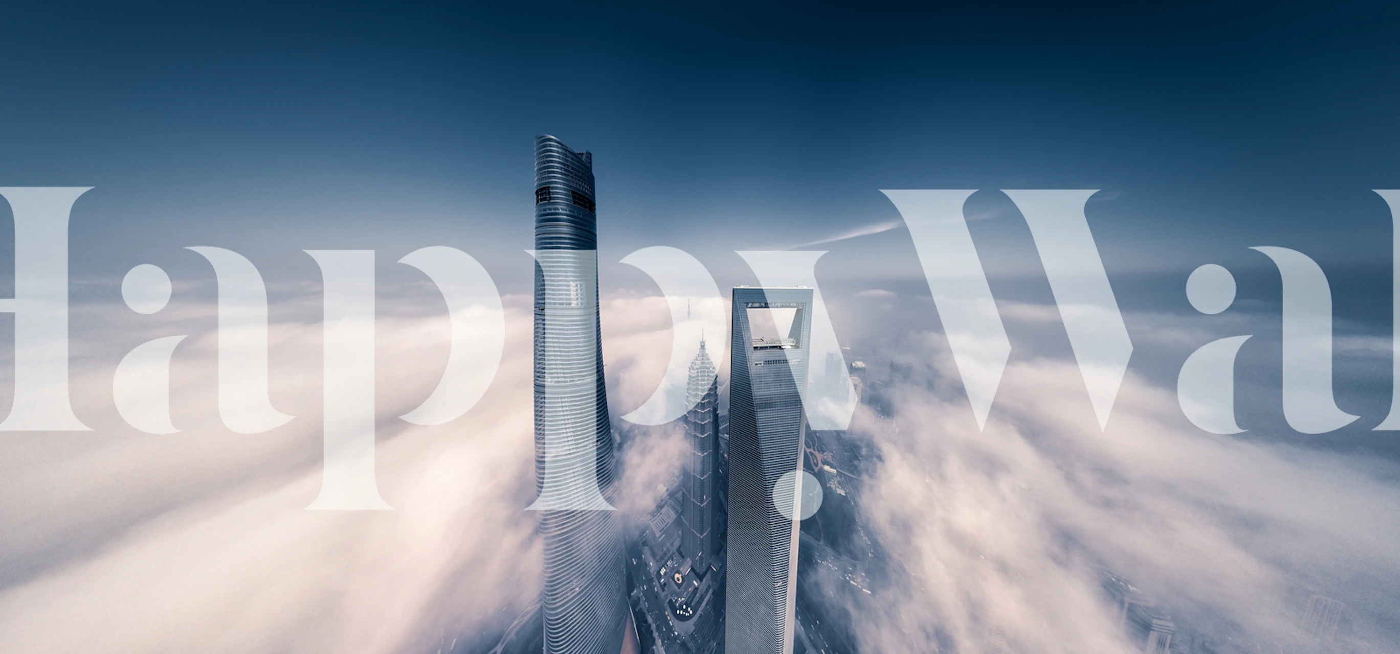 Shanghai Tower wallpaper in a stylish room