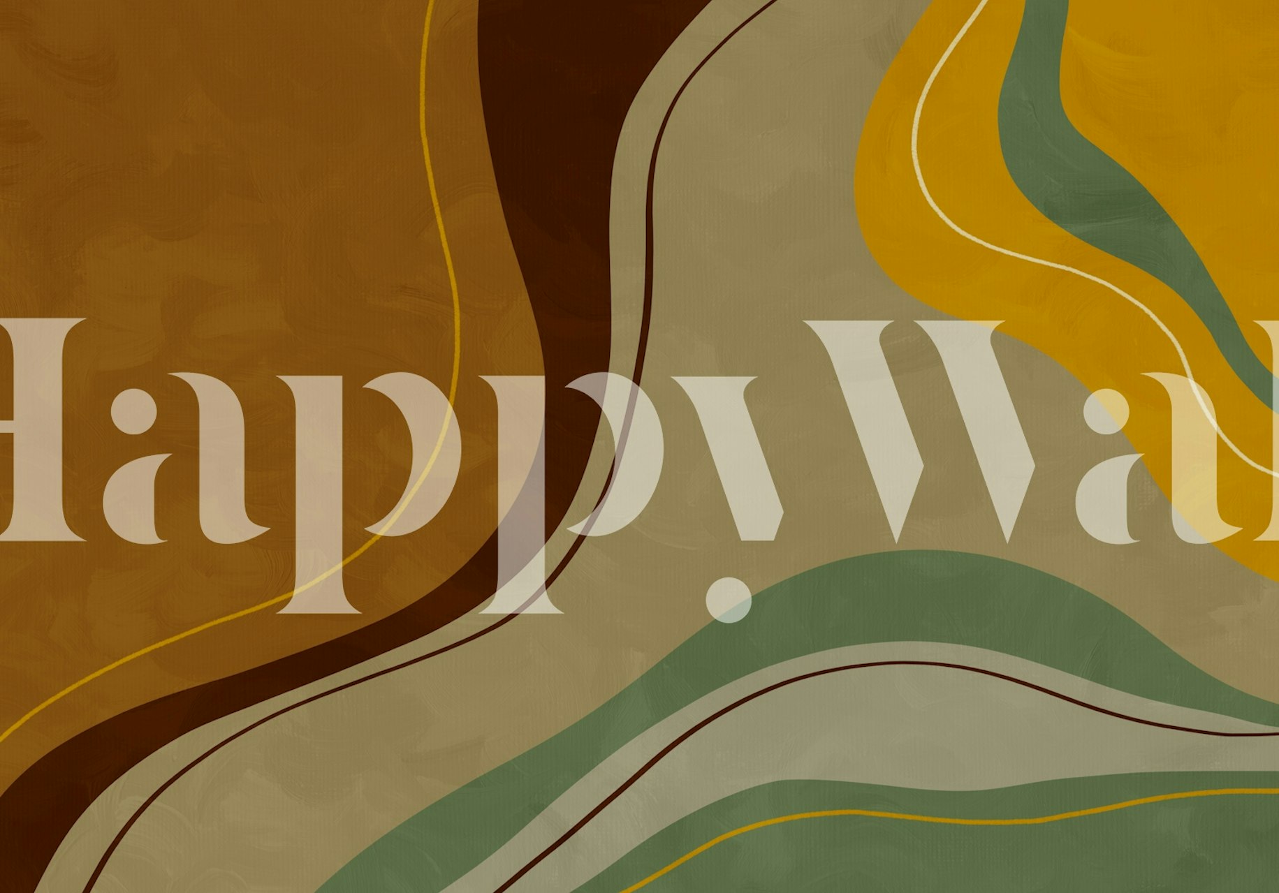 Papel de parede Bold Abstract Statement Sunset em um quarto