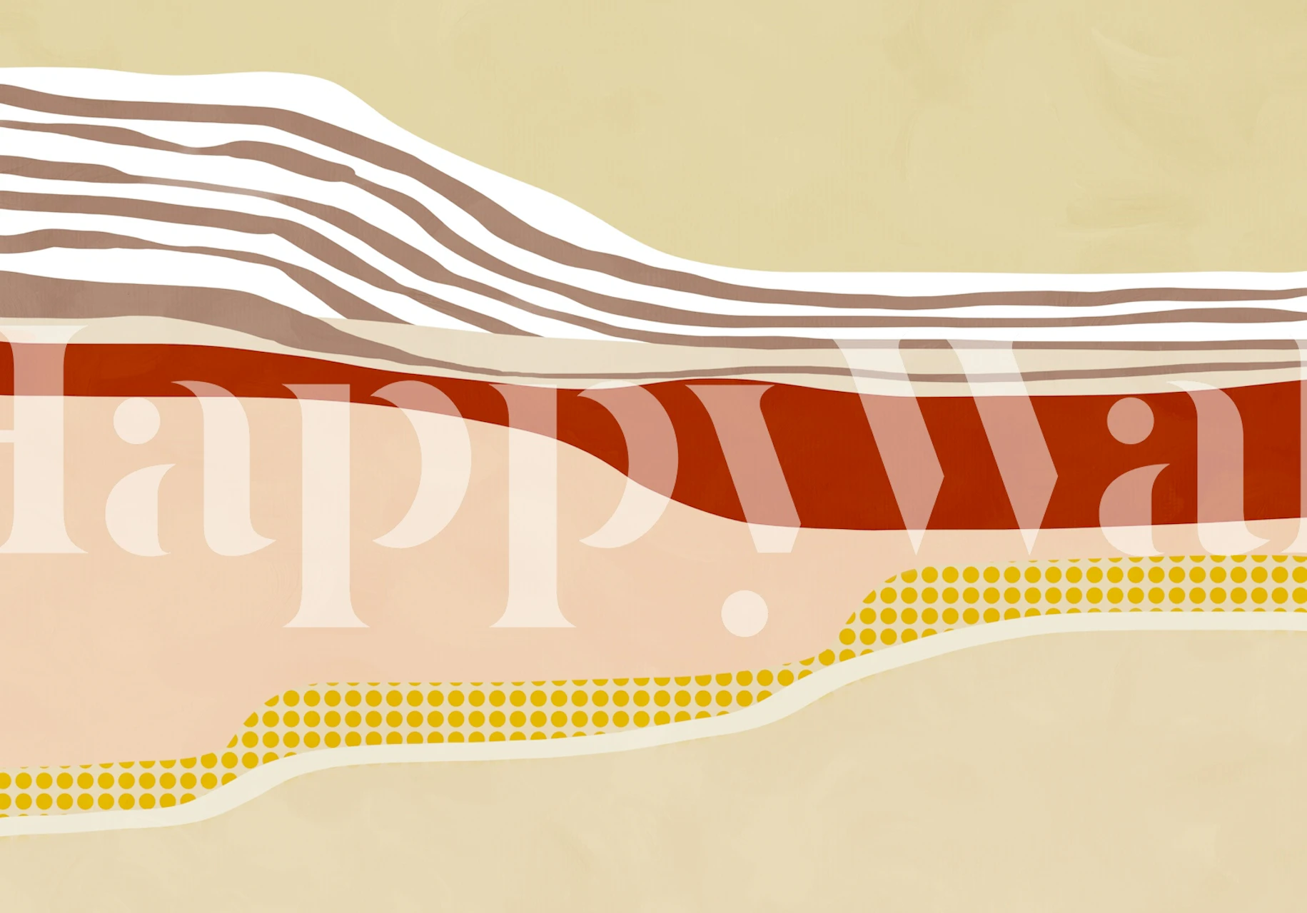 Bold Abstract Statement Red River wallpaper in a room