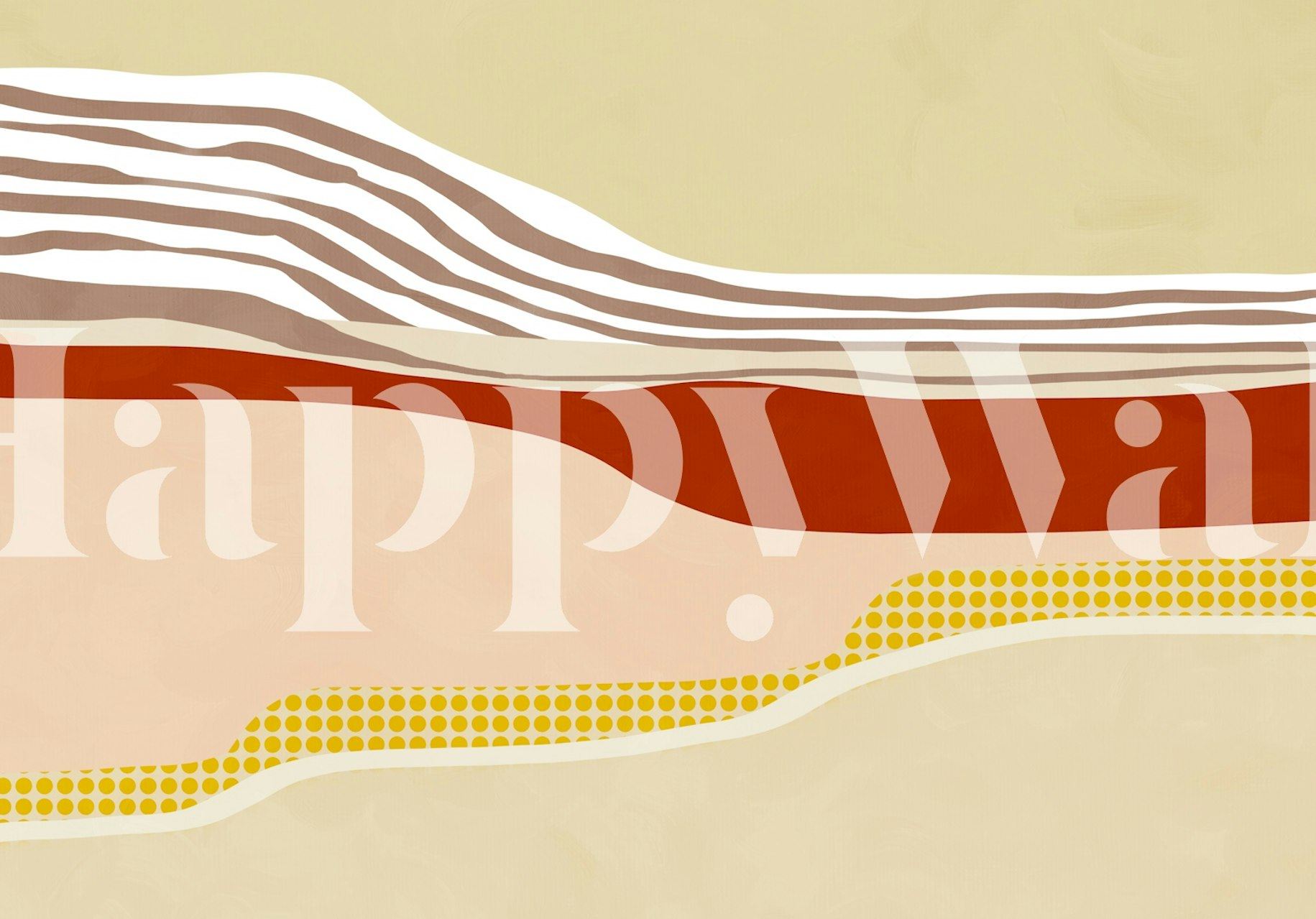 Bold Abstract Statement Red River wallpaper in a room