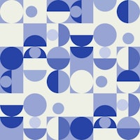 Bauhaus Mid-Century Serene Blue Geometry tapete