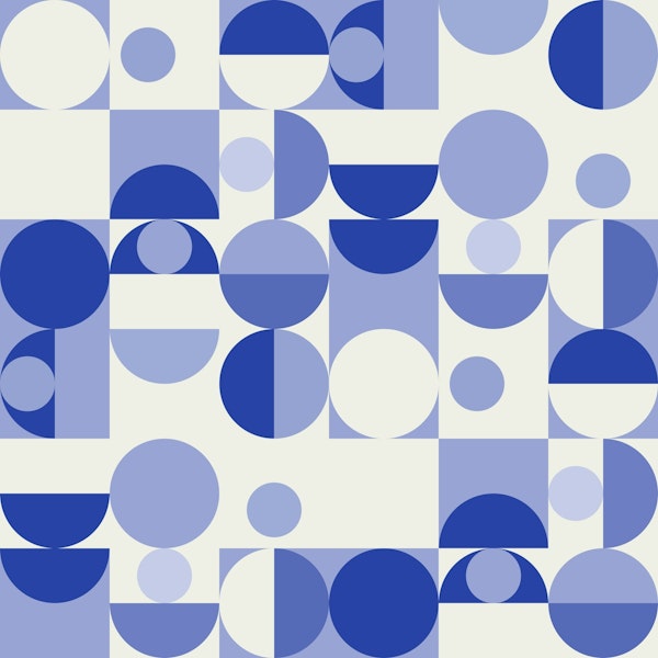 Bauhaus Mid-Century Serene Blue Geometry