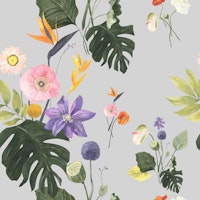 Exotic Jungle Flowers Pattern papiers peint