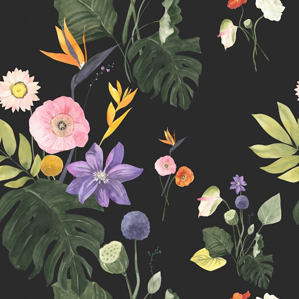 Watercolor Floral Rainforest