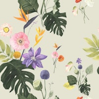 Vibrant Tropical Blooms Pattern papiers peint
