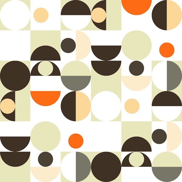Bauhaus Mid-Century Serene Circles