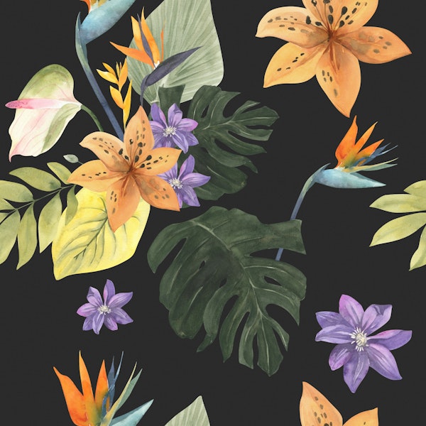 Watercolor Jungle Garden