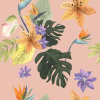 Tropical Leaf & Floral Mix papel de parede