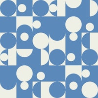 Bauhaus Geometric Blue Circles ταπετσαρία