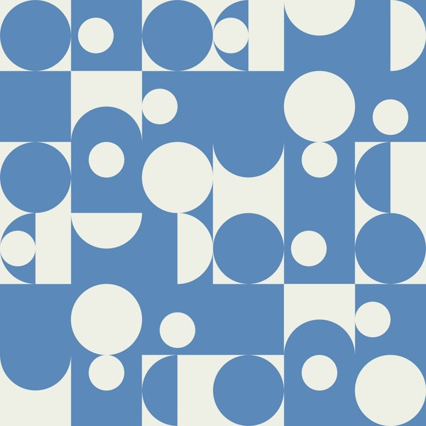 Bauhaus Geometric Blue Circles