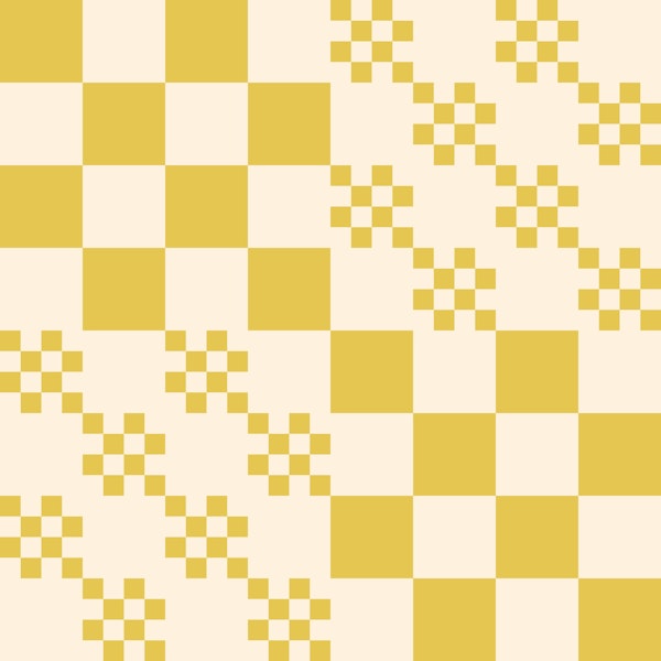 Funky grid - yellow and cream