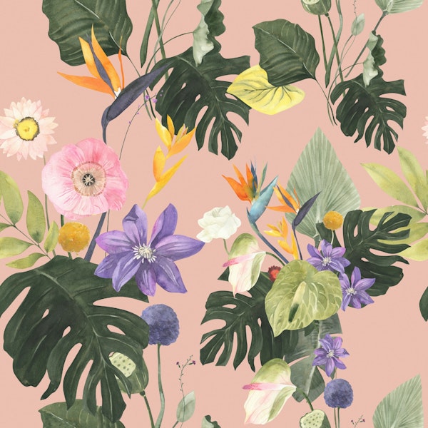Vibrant Rainforest Floral Pattern
