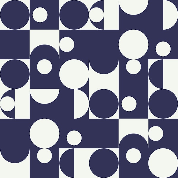 Bauhaus Geometric Blue Fusion