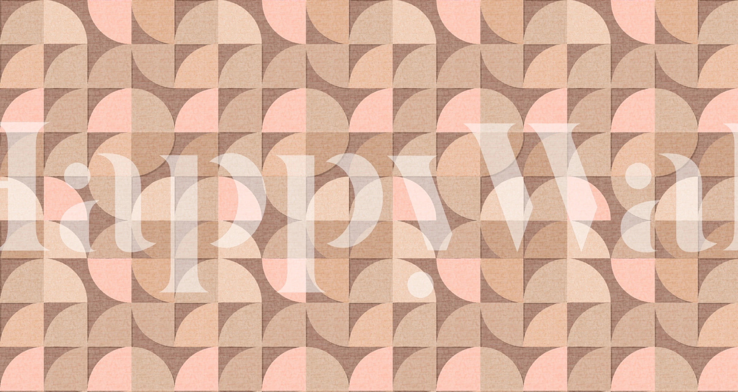 Mid century retro geometry wallpaper in a room