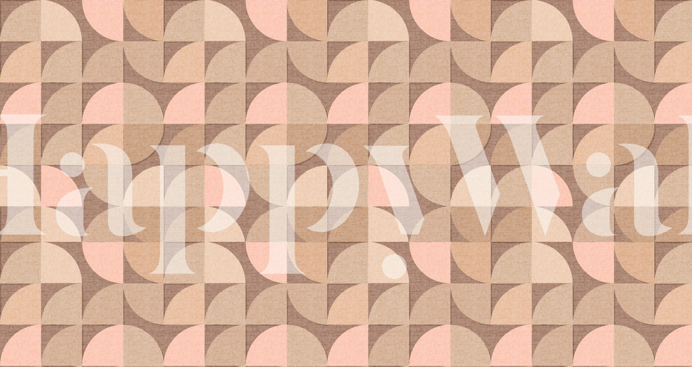 Mid century retro geometry wallpaper in a room