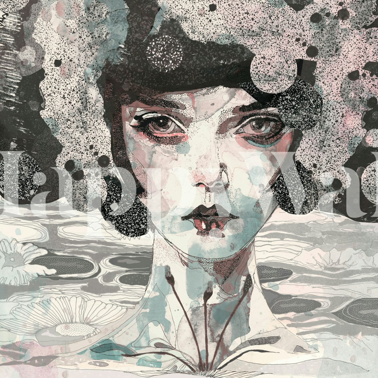 Papel pintado neve etéreo en una habitación