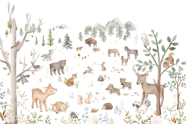 Forest Friends Adventure on White