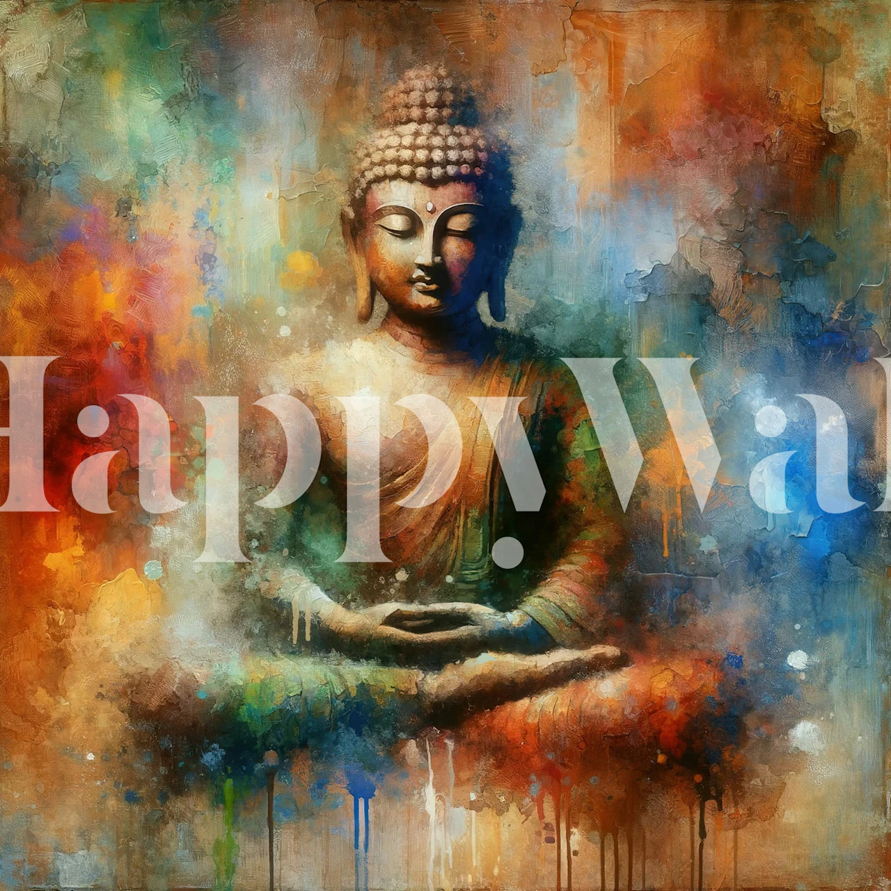 Papel de parede Tranquil Buddha Aura em um cômodo