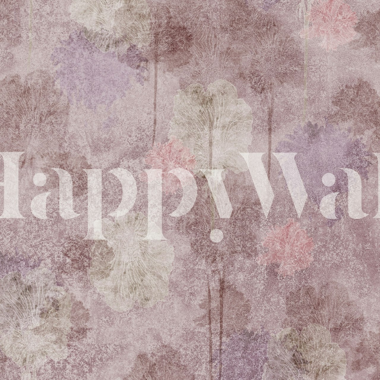 Pink floral patterns on textured background wallpaper