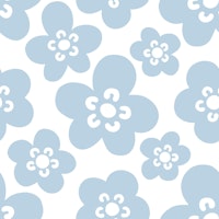 Mimi Scandi Flowers - Air Blue and White - L tapete