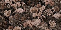 Moody Floral Tropical Flamingo Escape tapeta