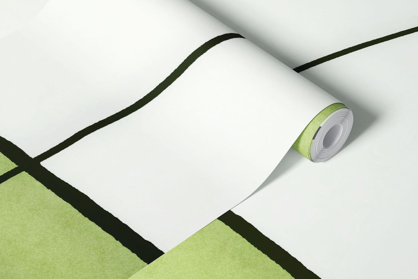 Serene Green Shapes wallpaper roll