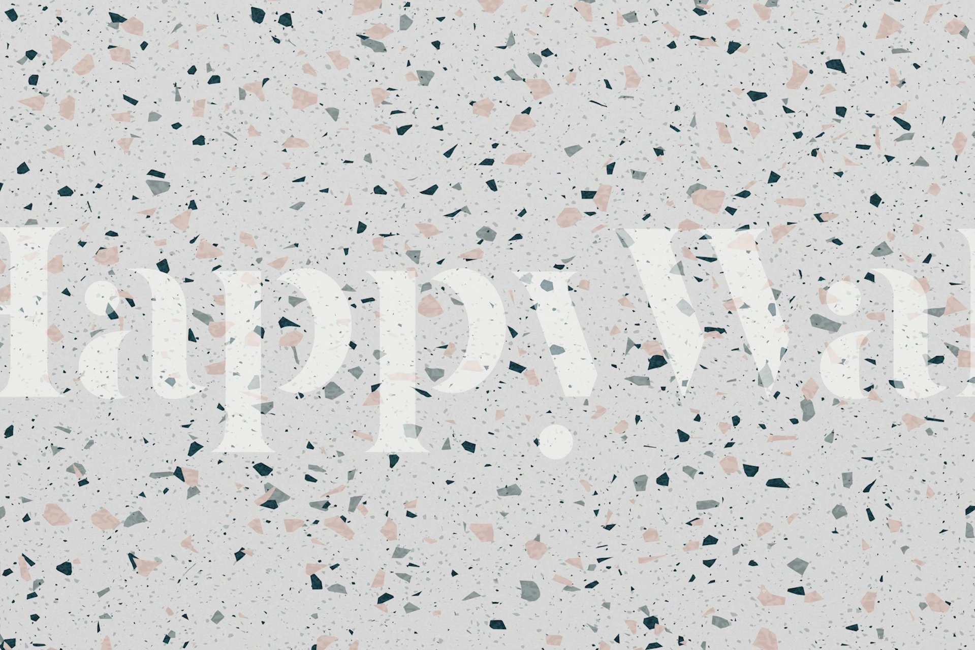 White, Teal and Pink Terrazzo wallpaper in a room