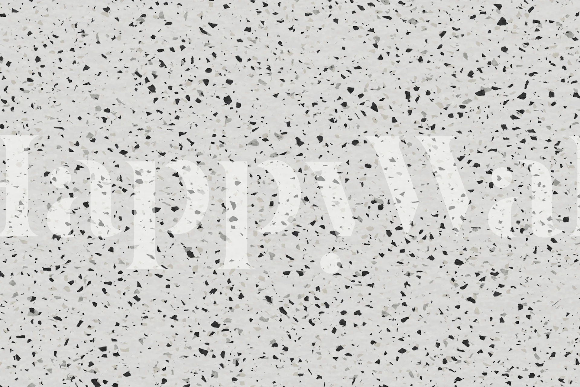 Black and white terrazzo pattern with abstract shapes wallpaper