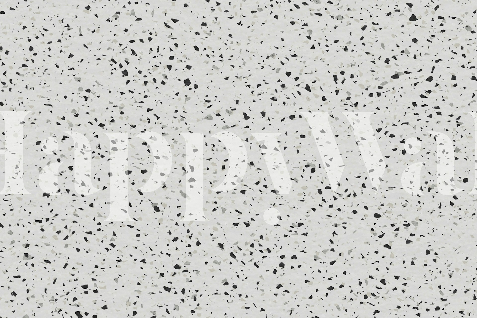Black and white terrazzo pattern with abstract shapes wallpaper
