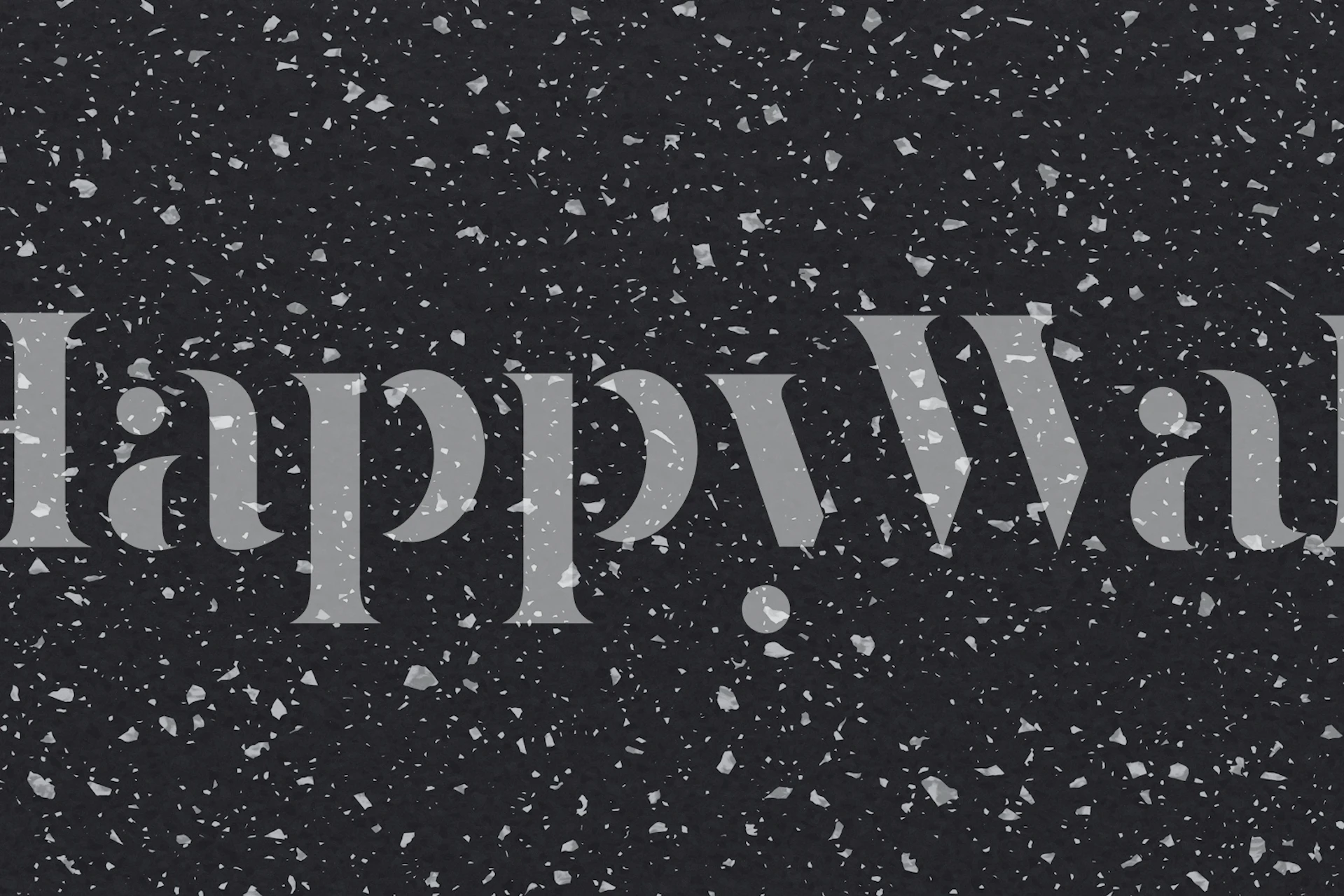 Black terrazzo pattern with white fragments wallpaper