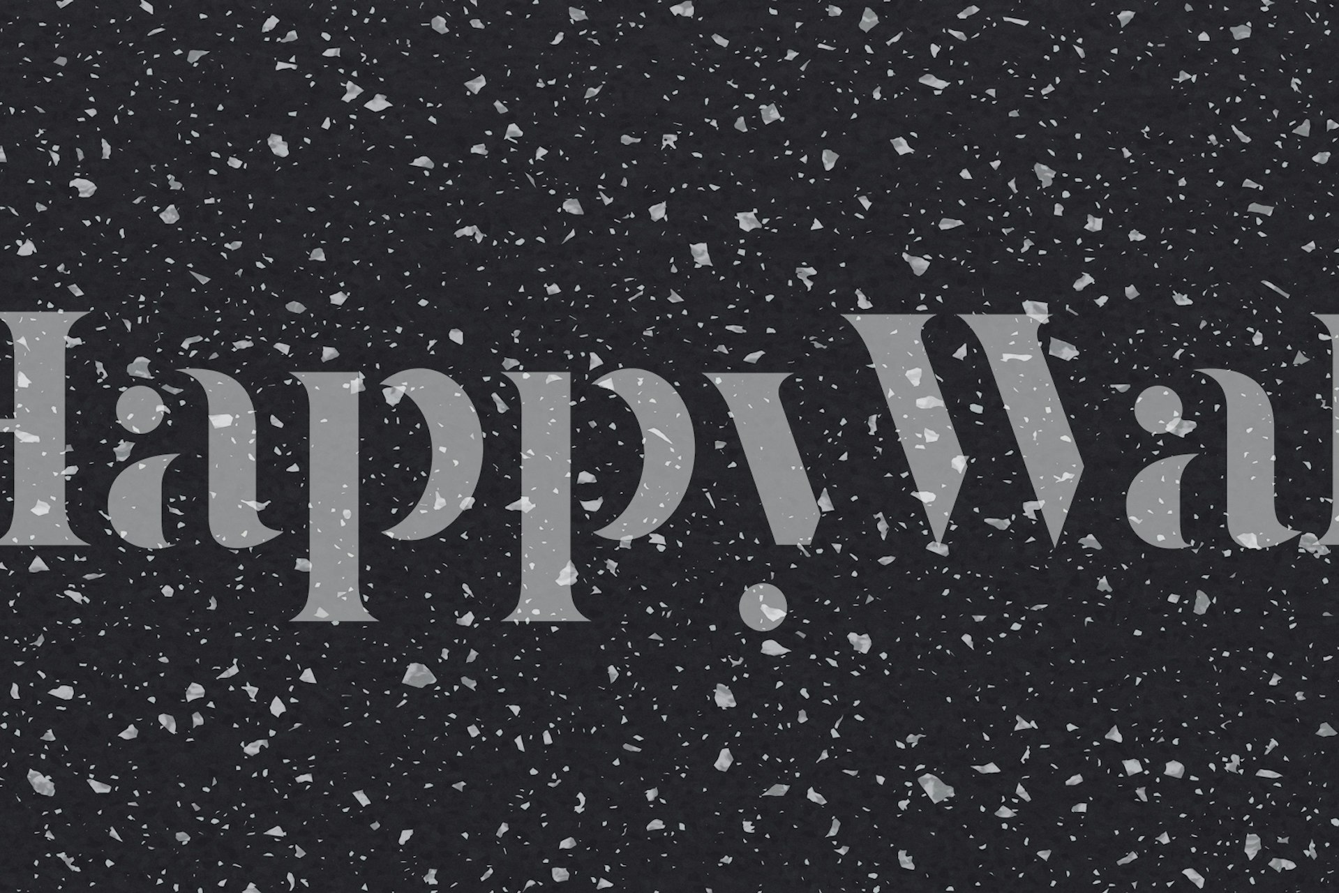 Black terrazzo pattern with white fragments wallpaper