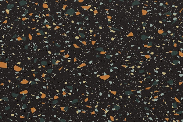 Black, Teal and Orange Terrazzo