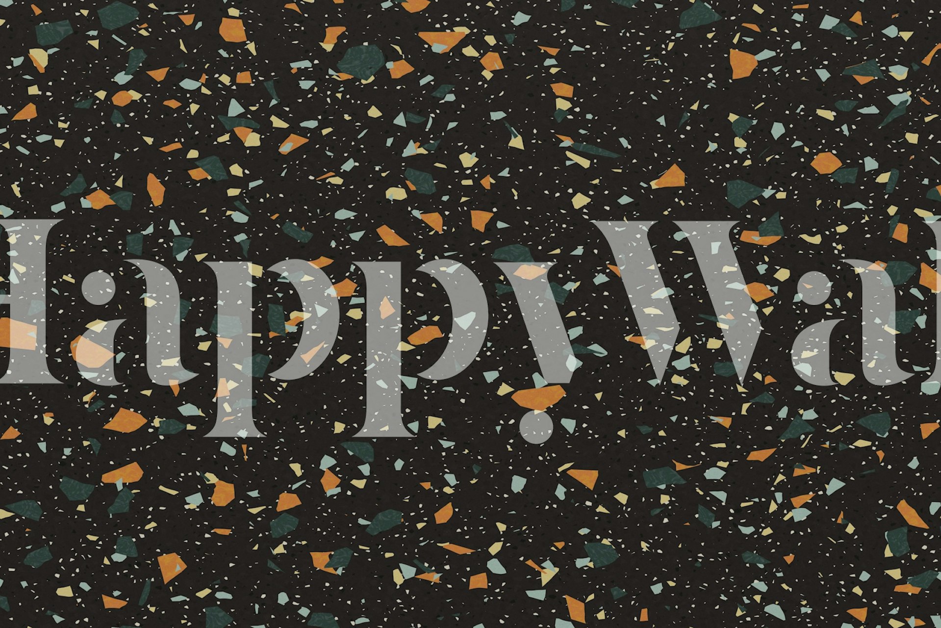 Black, Teal and Orange Terrazzo tapet i et rom