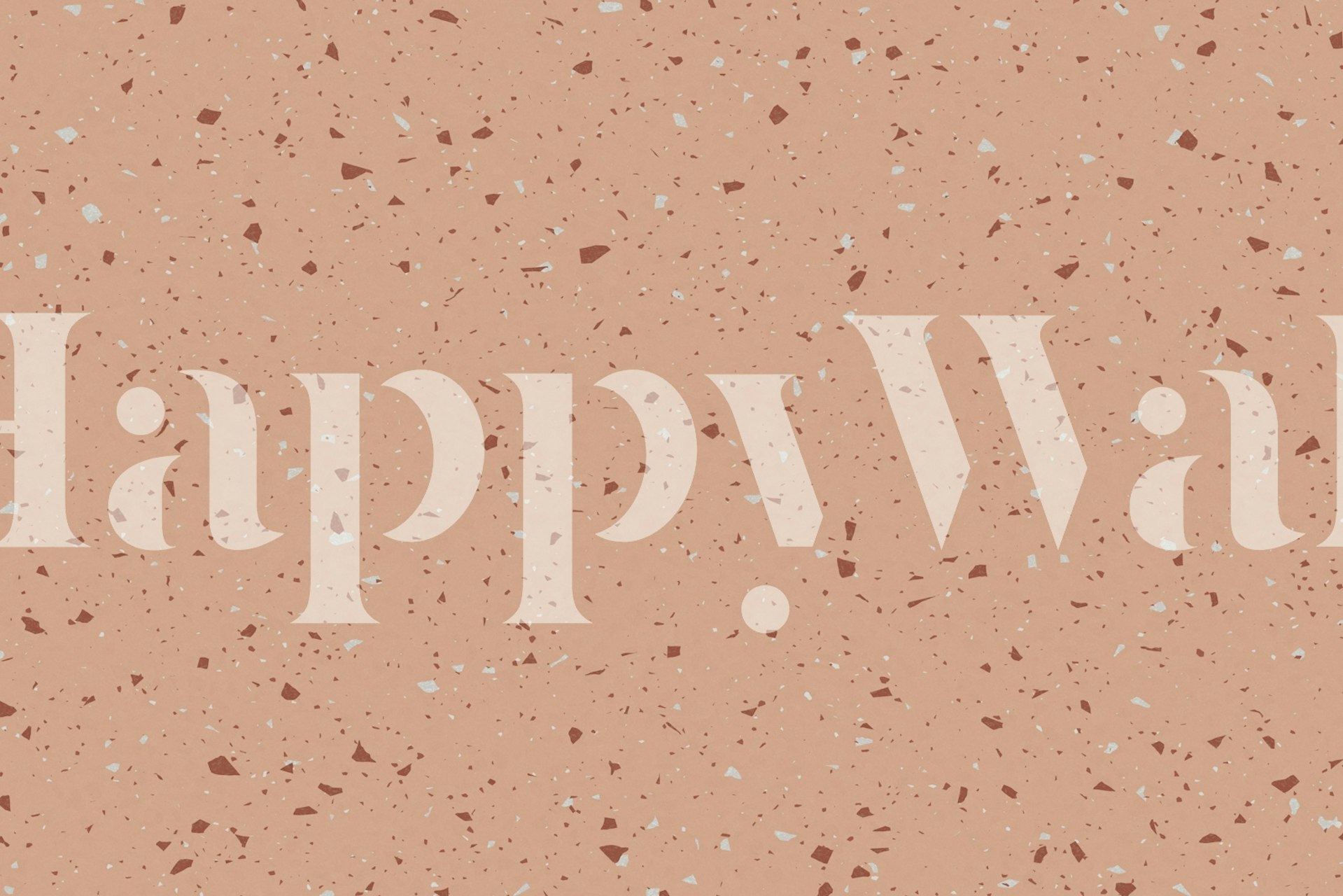 Peach terrazzo pattern wallpaper with white and brown speckles