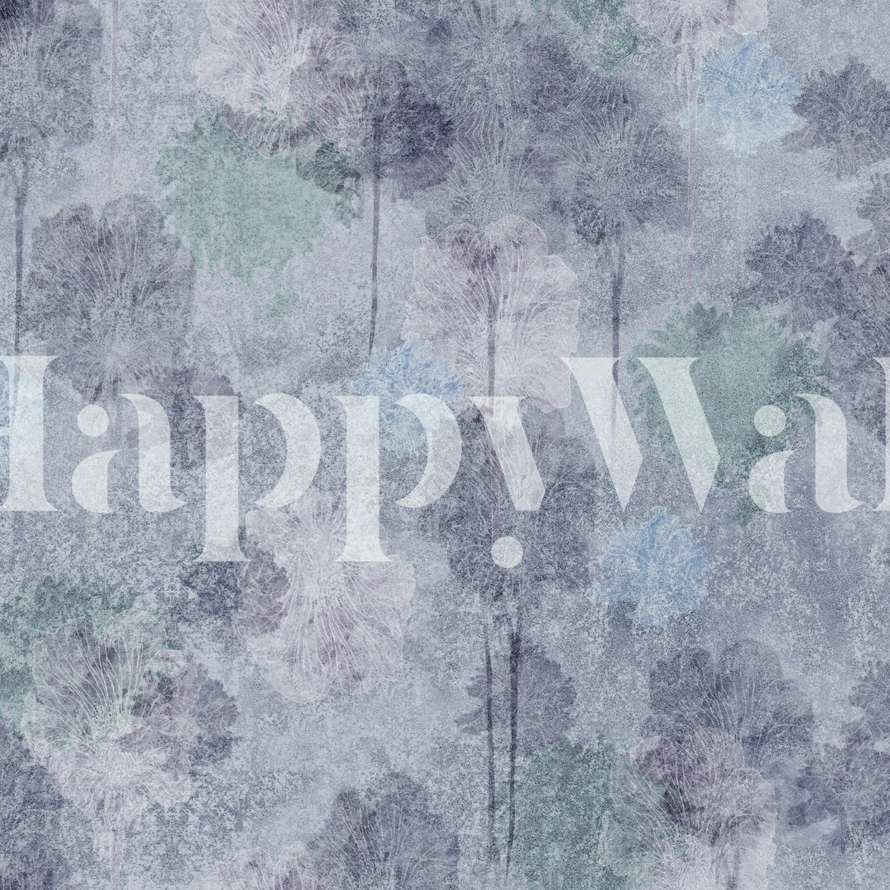 Dreamy floral forest wallpaper in a room