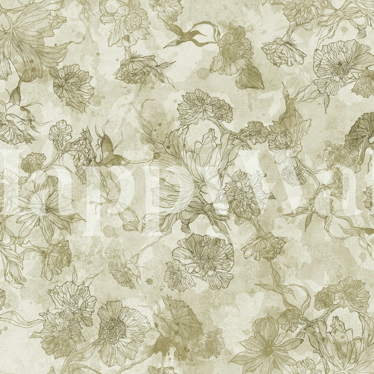 Antique Flora Dream wallpaper in a room