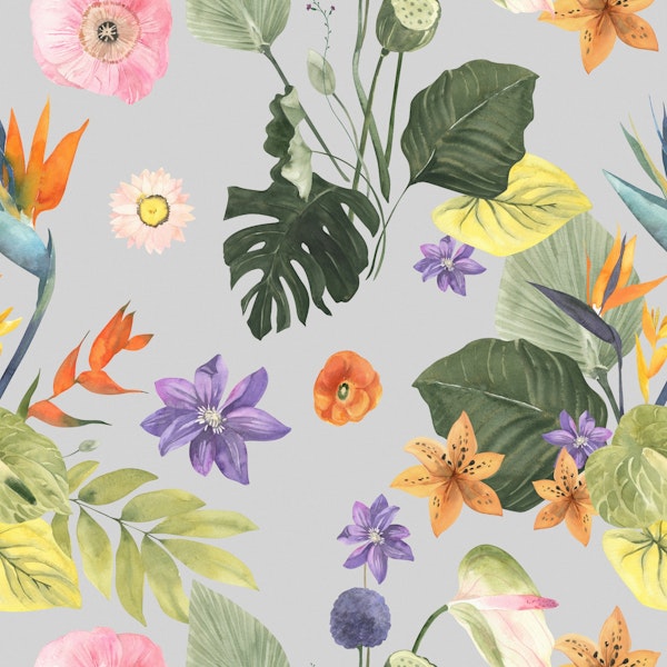 Exotic Jungle Blooms Pattern