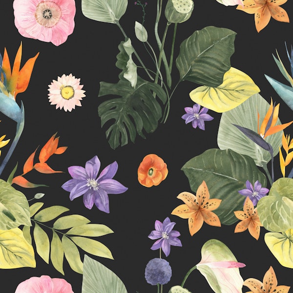 Wild Tropical Blossom Pattern