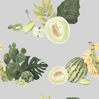 Lush Tropical Harvest Pattern carta da parati