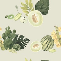 Greenery & Exotic Fruit Pattern tapet