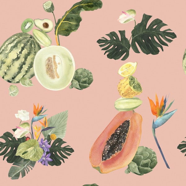 Summer Harvest Watercolor Pattern