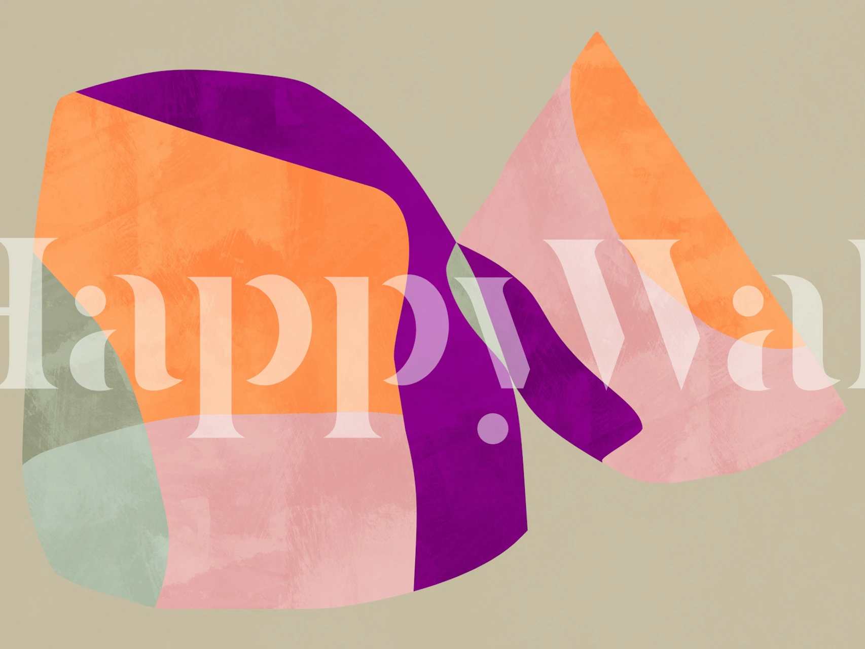 Fargerik abstrakt tapet i et rom